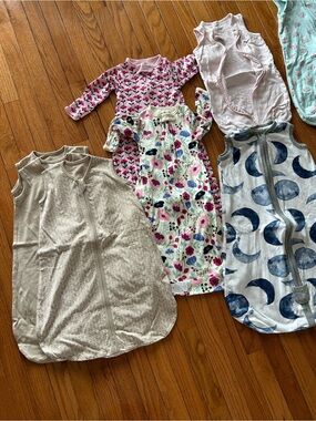 Girls Pink Floral Sleep Sack and Sleepwear Set - Unbranded